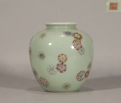 Famille Rose Floral Balls Jar Qianlong Style