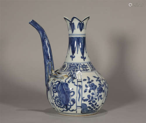 Blue and White Ewer Wanli Style