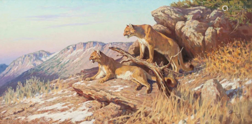Dwayne Harty (American, b. 1957) Two Cougars