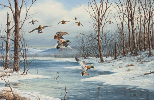 David Maass (American, b. 1929) Ducks Landing