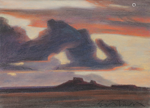 Ed Mell (American, b. 1942) Dark Clouds near Dilkon,