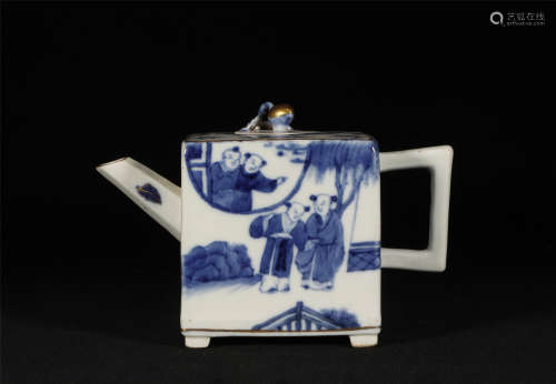 Blue and White Teapot Qing Style