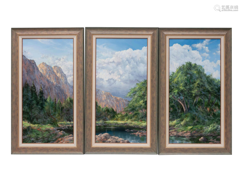 Douglas Oliver (American, b. 1942) Mountain Landscape