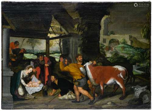 La NativitéECOLE FLAMANDE VERS 1620, D'APRÈS TITIENToileExpe...