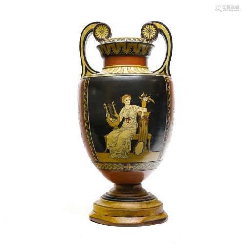 Vase à la grecque, vers 1880METTLACHVase en céramique à déco...