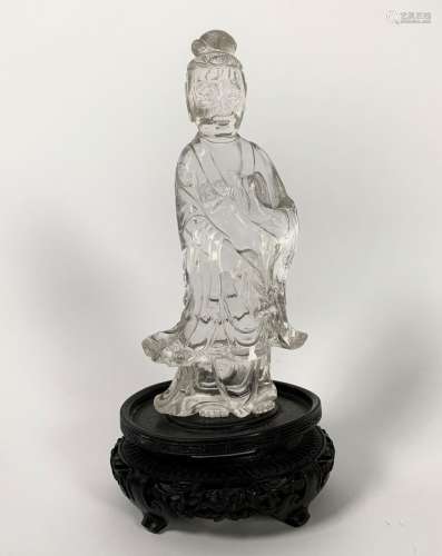 Statuette de Guanyin en cristal de rocheCHINE - XIXE SIÈCLES...