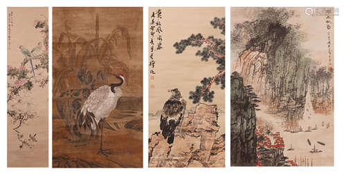 錢松嵒 山水
李苦禪 鷹
顏伯龍 花鳥
佚名 瑞鶴圖