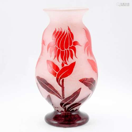 Große Bodenvase auf Fuß Verrerie d'Art Degué (Cristalleries ...