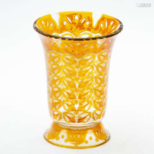 Vase auf Fuß Beyermann & Co., Haida, Glasraffinerie um 1905/...