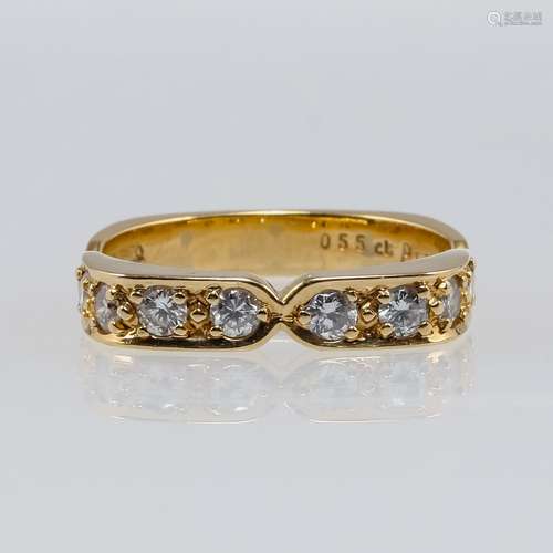 Halber Memoryring in eckiger Form 750/- Gelbgold, gestemp. G...