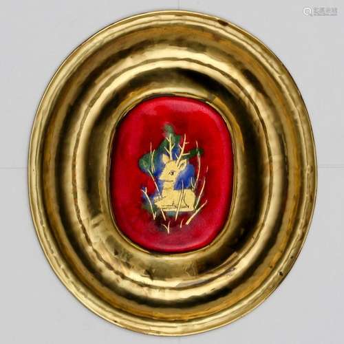 Emaille-Bild Emaille, Goldfolie, Messing. 12 x 10,5 cm (hoch...