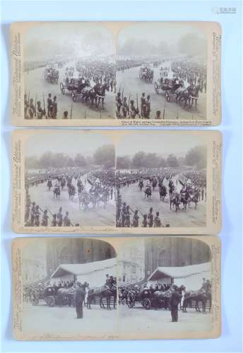Various Underwood & Underwood Stereoscopic Cards, King Edwar...