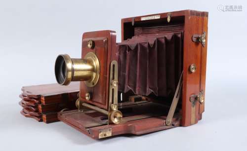 A Lancaster Instantograph Mahogany Field Camera, 6½ x 4¾in, ...