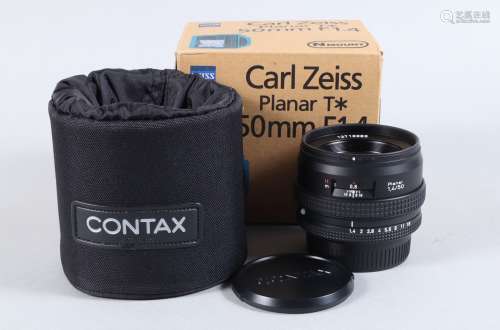 A Carl Zeiss T* 50mm f/1.4 Planar Lens, Contax N mount, seri...