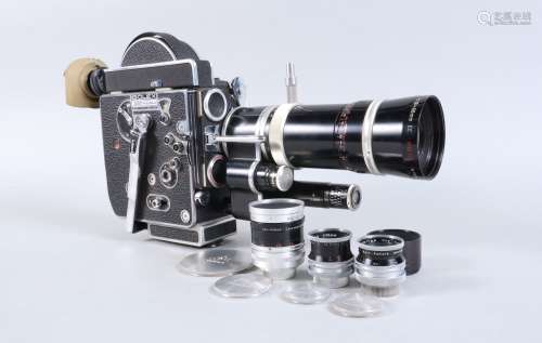 A Bolex H16 Reflex Camera, serial no 218984, body G-VG, some...