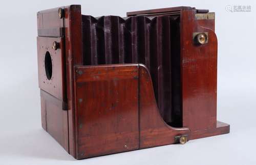 A Wet Plate 8 x 8in Mahogany Tailboard Stereo Camera Body, u...