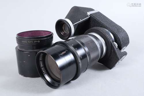 A Leitz Wetzlar 20cm f/4.5 Telyt lens, M39 mount, on Leitz V...