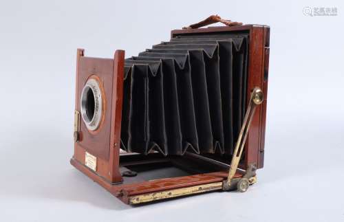 A John Browning Mahogany Field Camera Body, 6½ x 4¾in, namep...