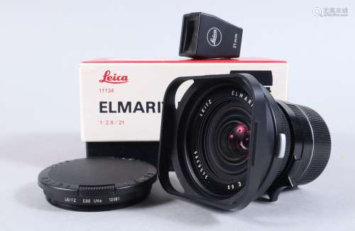 A Leica Elmarit M 21mm f/2.8 Lens, black, Ernst Leitz Canada...
