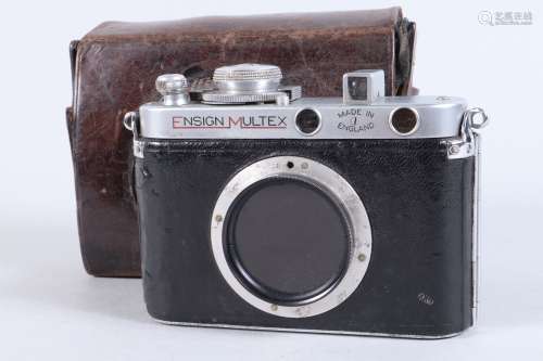 An Ensign Multex Model O Camera Body, serial no H 21108, shu...