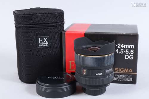A Sigma EX DG HSM Lens, 12-24mm f/4.5-5.6, Nikon AF D mount,...