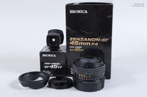 A Bronica Zenzanon RF 45mm f/4 Lens, serial no 0002718, barr...