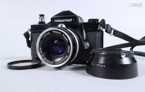 A Black Nikkormat FTN SLR Camera, serial no 4477172, body F-...