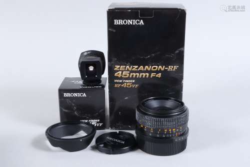 A Bronica Zenzanon RF 45mm f/4 Lens, serial no 0002712, barr...