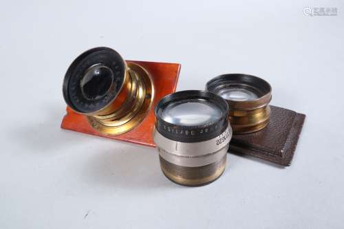 Three Small Brass Lenses, comprising a Taylor Taylor & Hobso...