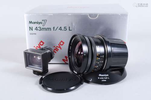 A Mamiya 7 N 43mm f/4.5 L Wide Angle Lens, serial no PD1010,...