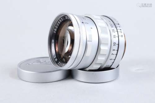 A Leica Summicron 50mm F/2 Lens, chrome, Leitz Wetzlar, seri...