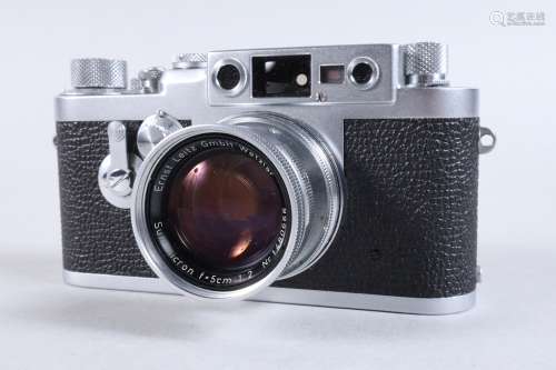 A Leica IIIg Camera, Leitz Wetzlar, serial no 848 834, 1956,...