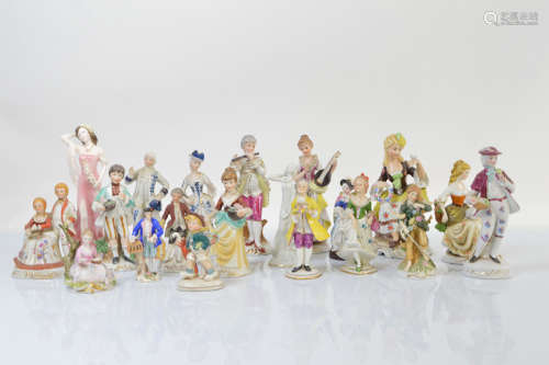 A large collection of porcelain figurines, from the 19th Cen...