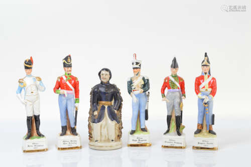 A set of five continental Napoleonic war commemorative model...