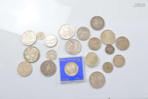 A small collection of European 19th and 20th Century silver ...