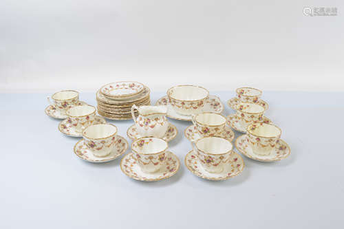 A Staffordshire Salisbury china Bradleys teaset, comprising ...