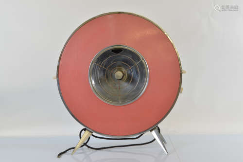 A 1960s chromed and enamel circular room heater, by Sofono 6...