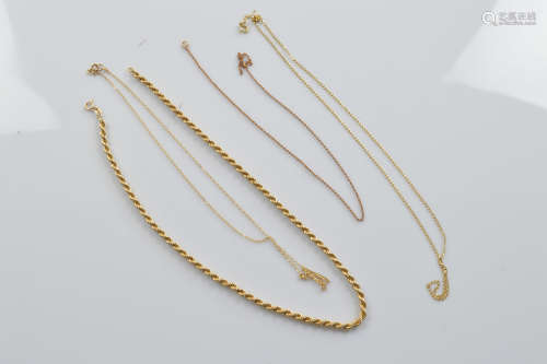 A 9ct gold rope twist necklace, marked to clasp, together wi...