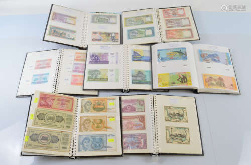 Seven albums of World Bank Notes, including British military...