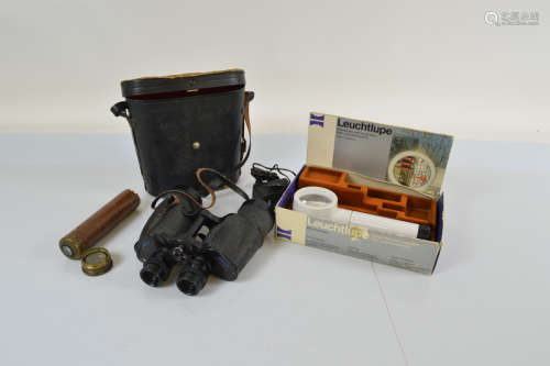 A pair of cased binoculars, by OMIYA 10x50 magnification, a ...