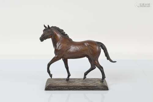 A Franklin Mint bronze equestrian figure, Poised for Glory b...
