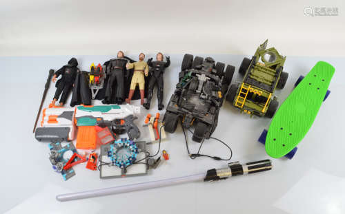 A mixed lot of assorted toys including Star Wars action figu...