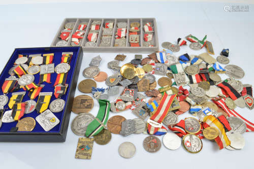 A collection of Swiss and Austrian shooting medals, from the...