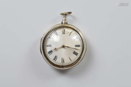 A George III silver pair cased fob watch by William Morgan, ...