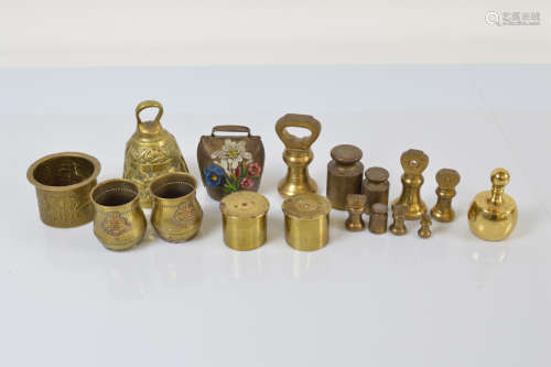 A small collection of metalware, including a pair of 1942 sh...
