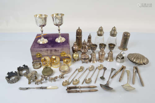 A collection of silver plated tableware, including a cased p...