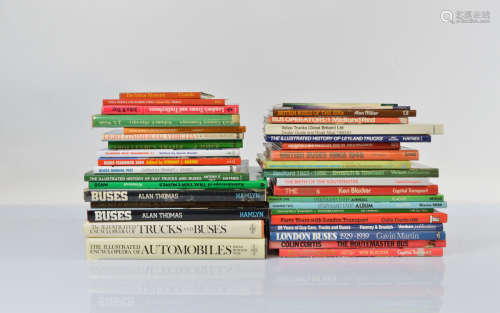 A collection of hard back books relating to buses, trucks, t...