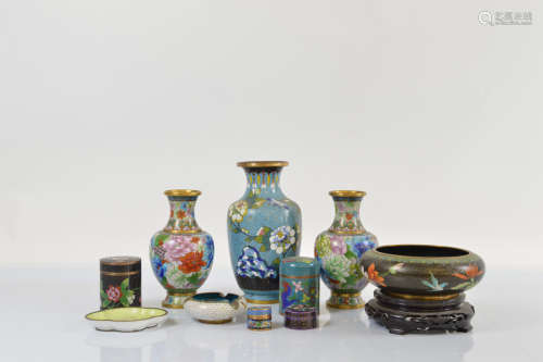 A collection of Chinese and Asian cloisonne ware, all 20th C...