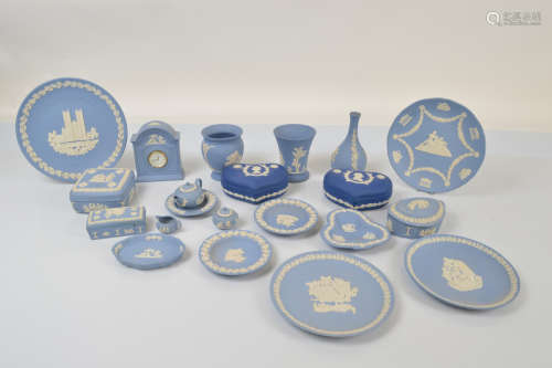 A quantity of Wedgwood blue and white Jasperware, including ...