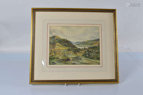 R W A Burgess, 1930, watercolour, Loch Leven, signed lower r...